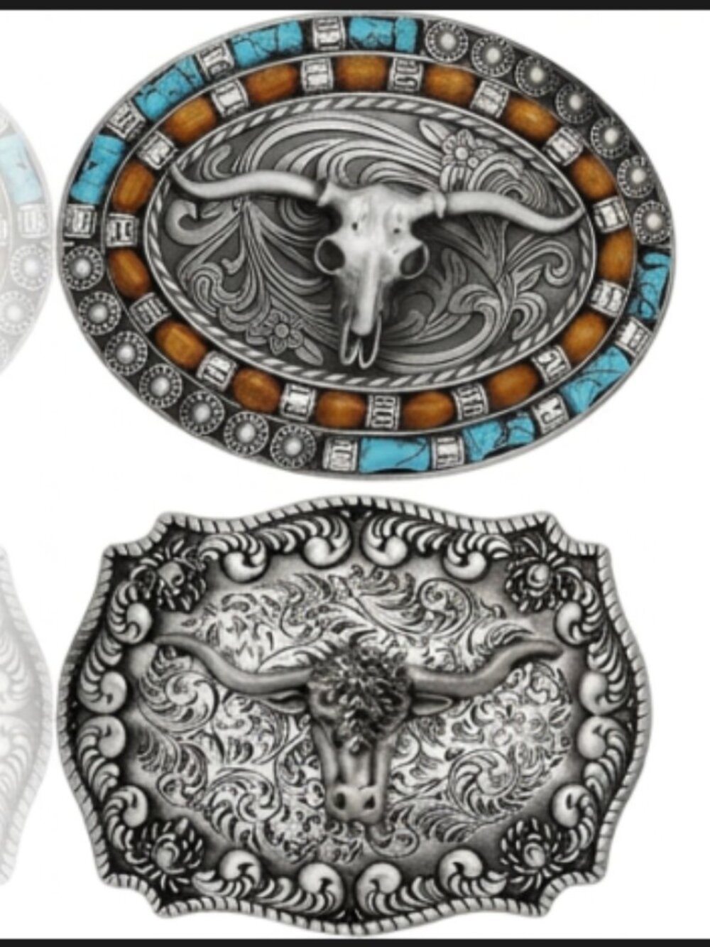 New 2 Pack Men's Or Women's Western Belt Buckles